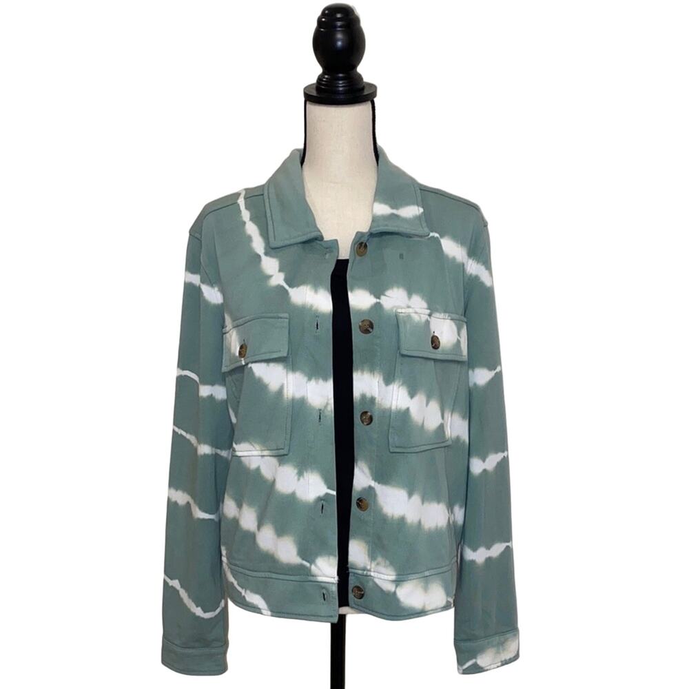 NWT Umgee Knit Tie-Dye Jacket Size M Sage Green Casual